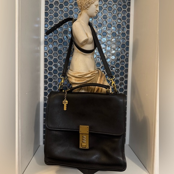 Rare!! Vintage Jack Georges Black Leather Crossbody Purse...